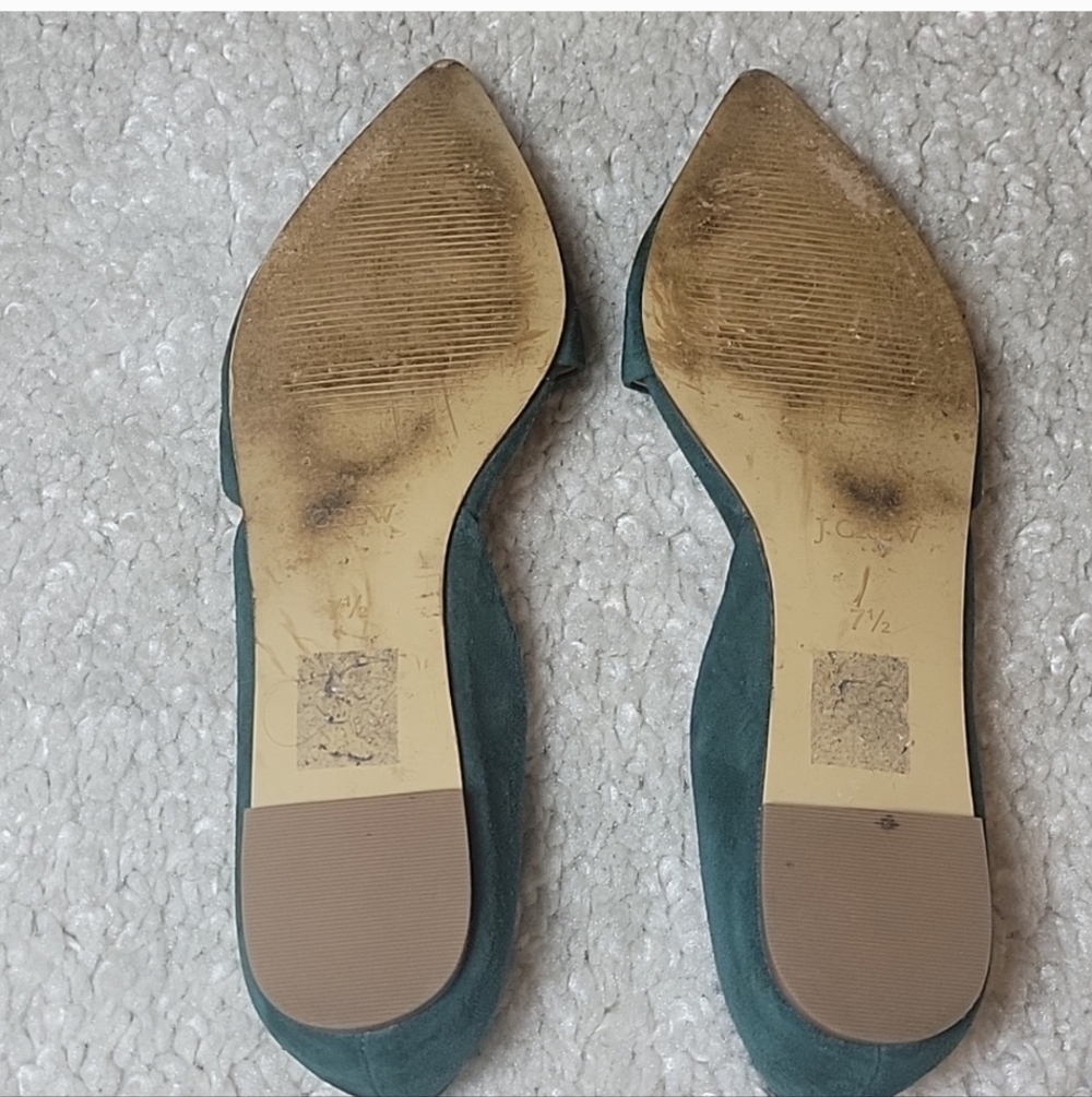J CREW FACTORY Green D Orsay Flats Size 7.5 - Picture 9 of 12